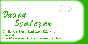 david szalczer business card